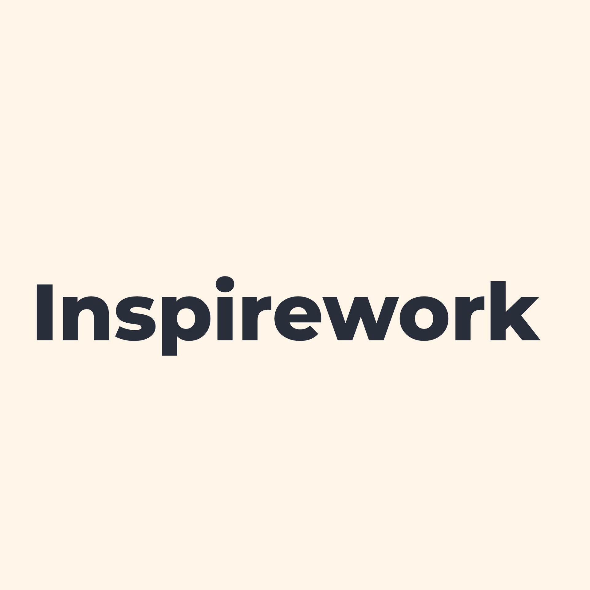 Text 'Inspirework' in bold, dark font on a light beige background.